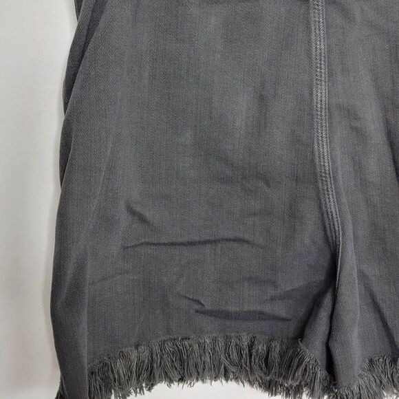 Aerie Women's Overall Romper Fringed Hem Size Medium Black Denim 37x2 - Picture 8 of 8